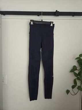 ALO Yoga Navy Moto-Style Leggings